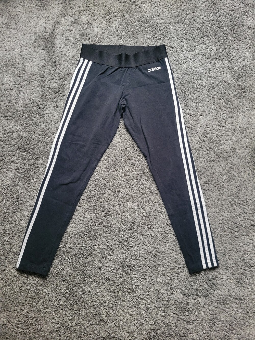Adidas Leggings Black & White Size Small Classic 3 Stripes